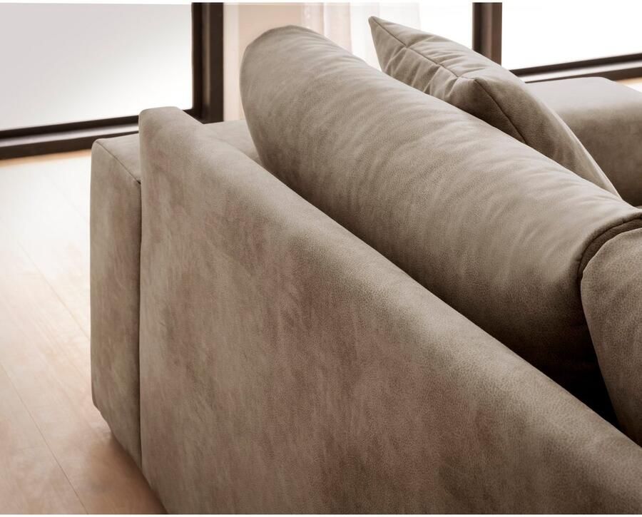 Andas Hoekbank SLEETLAND XXL van fluweel of in vintage leer-look L-model