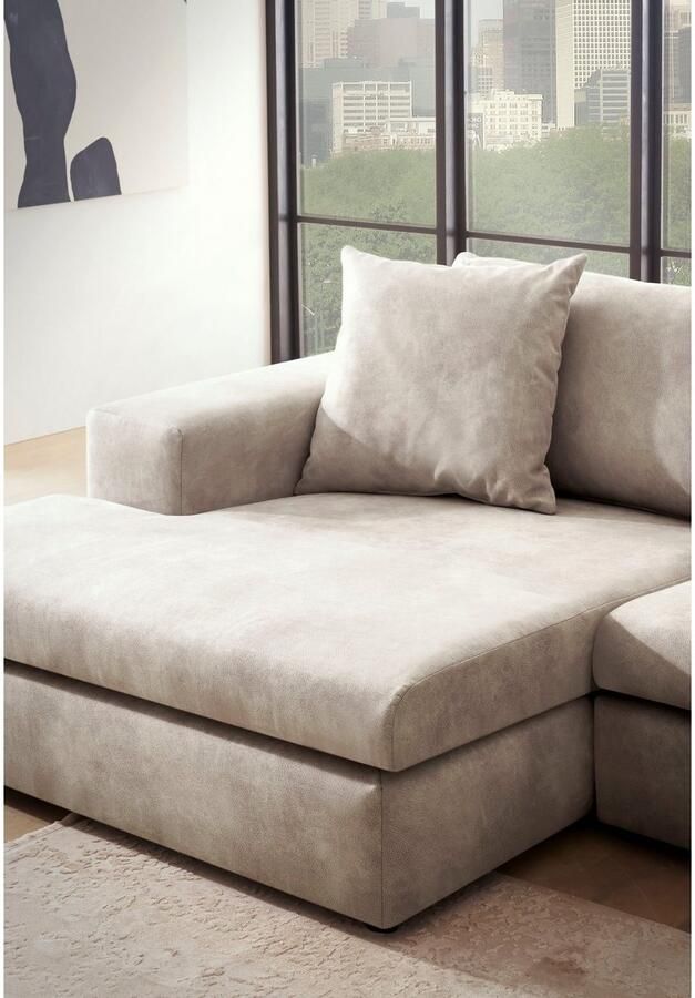 Andas Hoekbank SLEETLAND XXL van fluweel of in vintage leer-look L-model - Foto 2