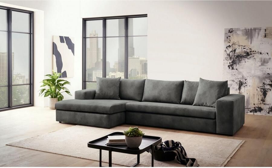 Andas Hoekbank SLEETLAND XXL van fluweel of in vintage leer-look L-model - Foto 4