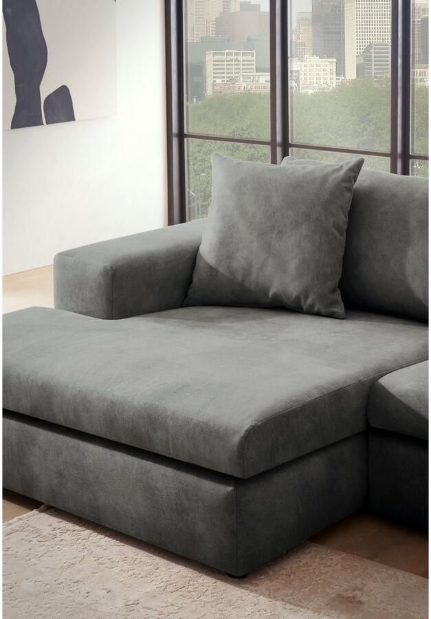 Andas Hoekbank SLEETLAND XXL van fluweel of in vintage leer-look L-model - Foto 2