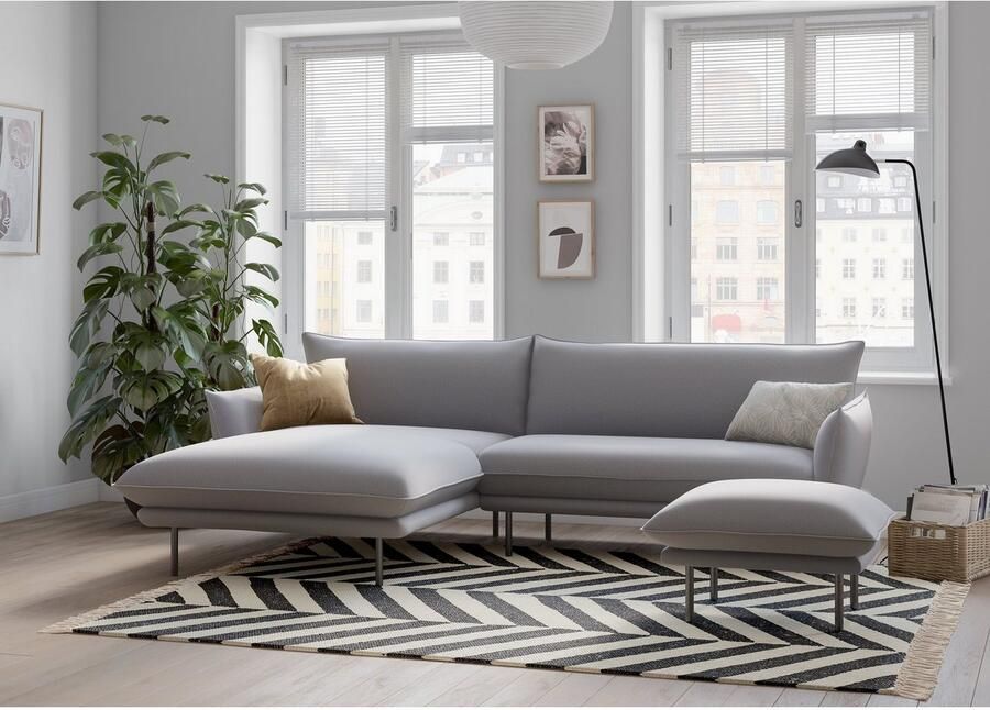 Andas Hoekbank Stine L-vorm Bijzonder design door kussen-look en opstaande naad by Morten Georgsen