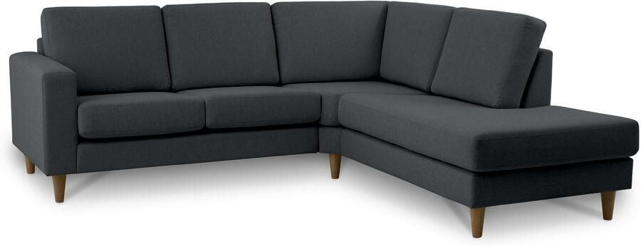 Andas Hoekbank Tvinno in scandinavische stijl l-vorm met massief houten poten breedte 230 cm - Foto 6