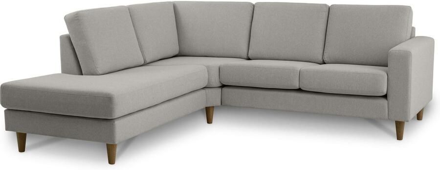 Andas Hoekbank Tvinno in scandinavische stijl l-vorm met massief houten poten breedte 230 cm - Foto 5