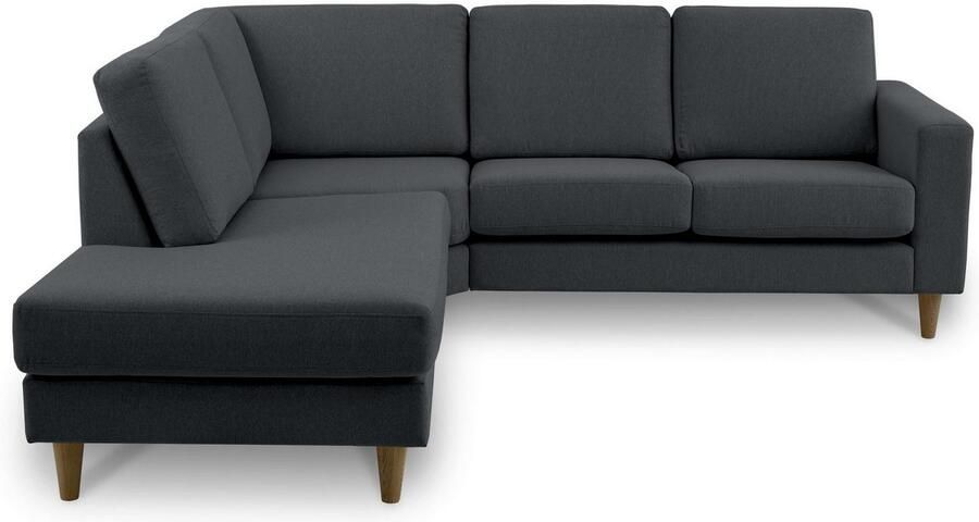 Andas Hoekbank Tvinno in scandinavische stijl l-vorm met massief houten poten breedte 230 cm - Foto 3