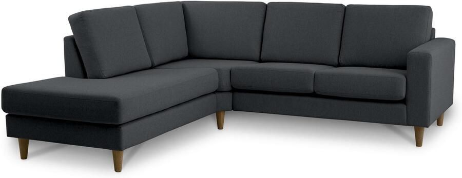 Andas Hoekbank Tvinno in scandinavische stijl l-vorm met massief houten poten breedte 230 cm - Foto 5