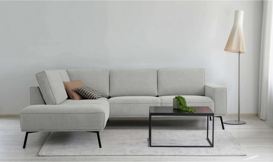 Andas Hoekbank Vosby Breedte 260 cm chenille met decoratieve kedernaad - Foto 10