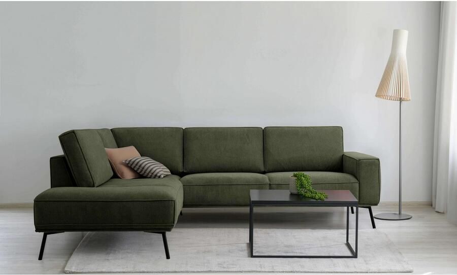 Andas Hoekbank Vosby Breedte 260 cm chenille met decoratieve kedernaad - Foto 6