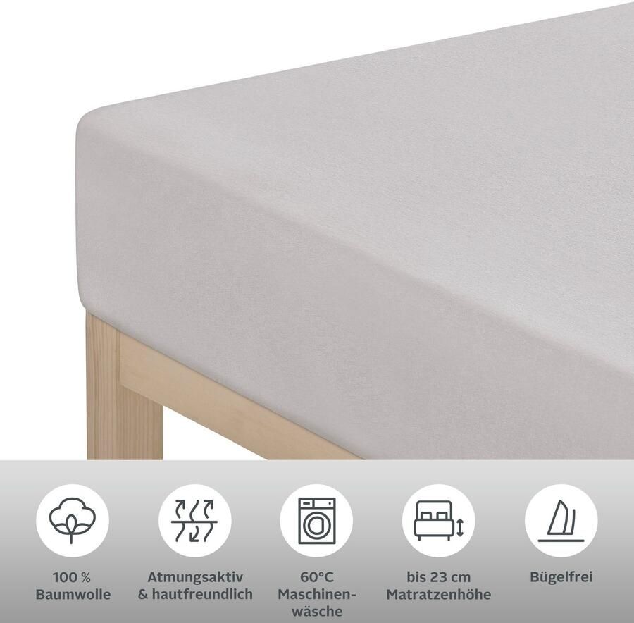 Andas Hoeslaken Greta in mt. 90x200 140x200 of 180x200 cm Premium hoeslaken van katoen voor matrassen tot 23 cm hoogte (1 stuk)