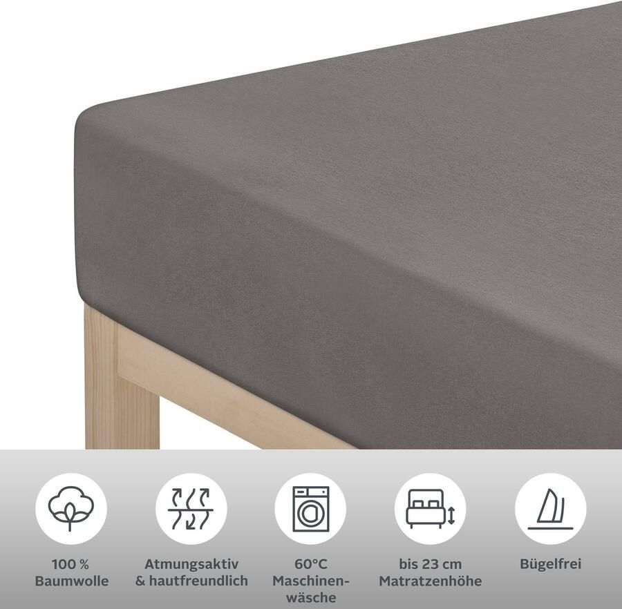 Andas Hoeslaken Greta in mt. 90x200 140x200 of 180x200 cm Premium hoeslaken van katoen voor matrassen tot 23 cm hoogte (1 stuk)
