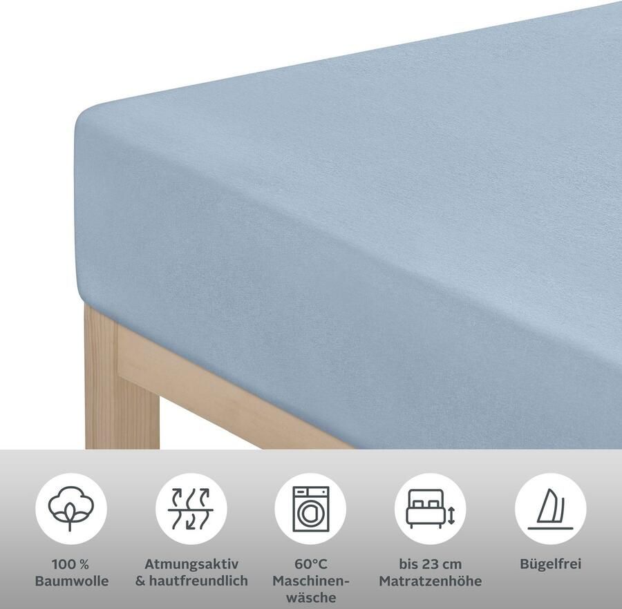 Andas Hoeslaken Greta in mt. 90x200 140x200 of 180x200 cm Premium hoeslaken van katoen voor matrassen tot 23 cm hoogte (1 stuk)