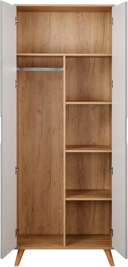 Andas Kledingkast Lund slaapkamerkast bestseller in Scandinavisch design Kledingkast met premium binneninrichting breedte 80 cm hoogglans - Foto 4