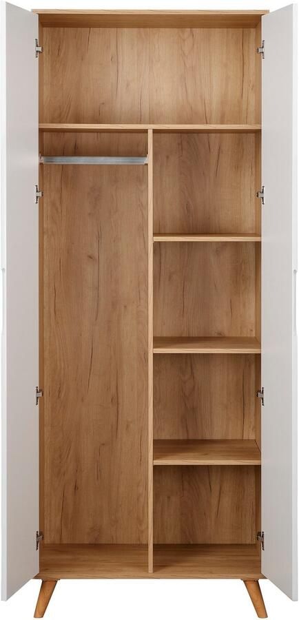 Andas Kledingkast Lund slaapkamerkast bestseller in Scandinavisch design Kledingkast met premium binneninrichting breedte 80 cm hoogglans - Foto 4
