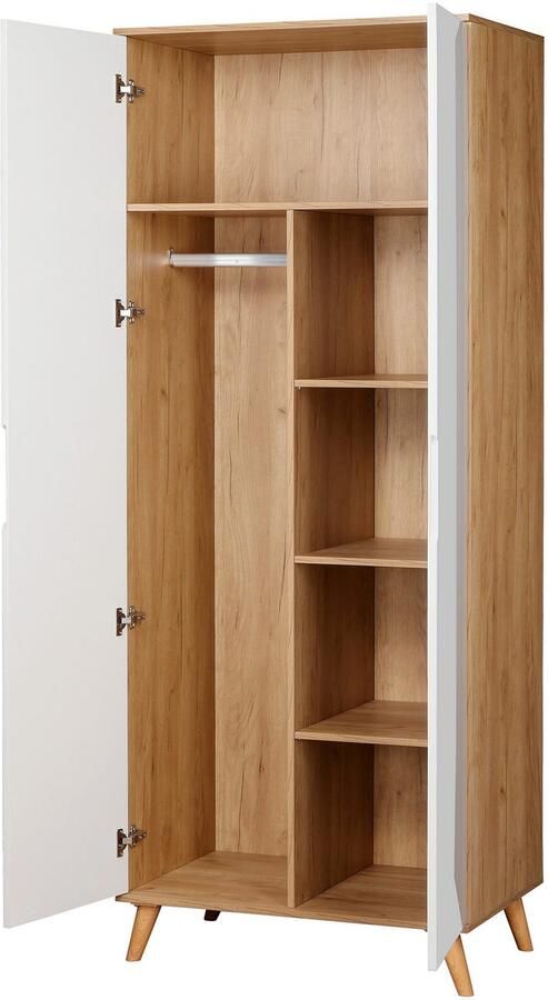 Andas Kledingkast Lund slaapkamerkast bestseller in Scandinavisch design Kledingkast met premium binneninrichting breedte 80 cm hoogglans - Foto 3