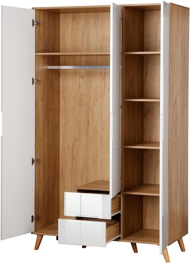 Andas Kledingkast Lund slaapkamerkast bestseller in Scandinavisch design Kledingkast met premium binneninrichting breedte 120 cm - Foto 2