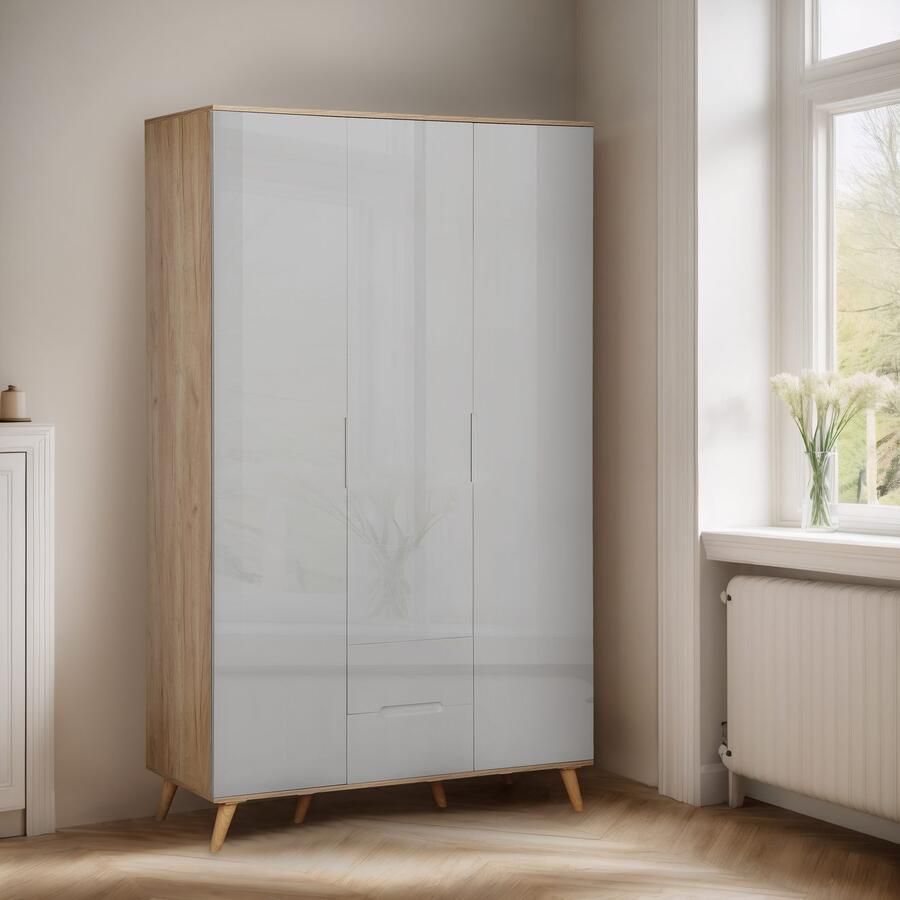 Andas Kledingkast Lund slaapkamerkast bestseller in Scandinavisch design Kledingkast met premium binneninrichting breedte 120 cm