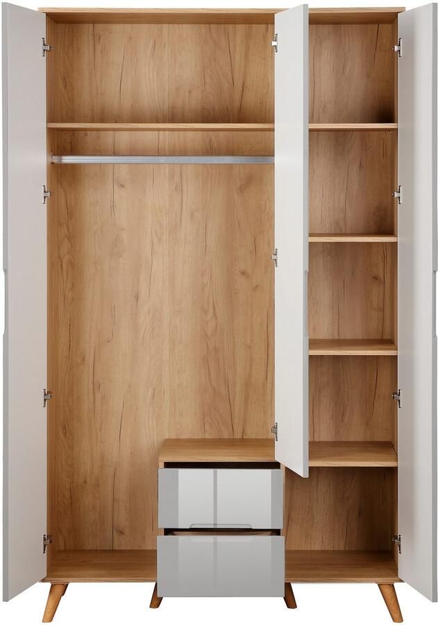 Andas Kledingkast Lund slaapkamerkast bestseller in Scandinavisch design Kledingkast met premium binneninrichting breedte 120 cm - Foto 4