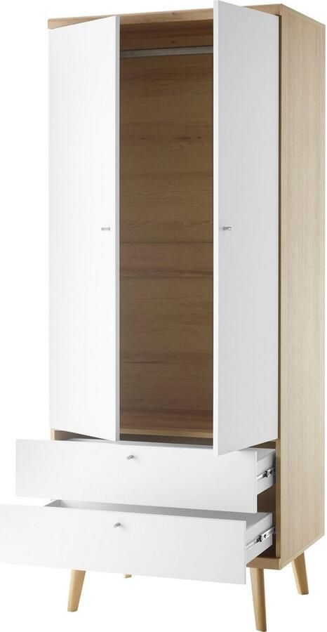 Andas Kledingkast MERLE kast met lades slaapkamer kast garderobe in scandinavisch ontwerp van fsc -gecertificeerd houtmateriaal - Foto 4