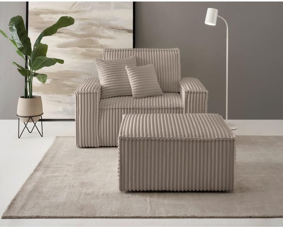 Andas Loveseat Finnley Loveseat en hocker als set passend bij de bekleding-serie Finnley (2-delig) - Foto 3