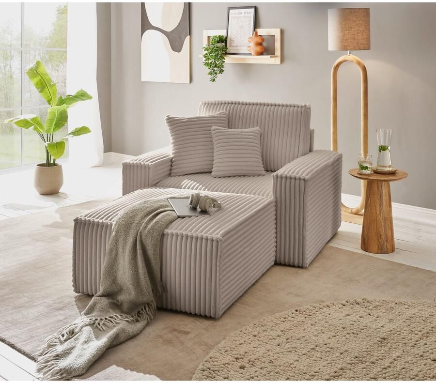 Andas Loveseat Finnley Loveseat en hocker als set passend bij de bekleding-serie Finnley (2-delig) - Foto 2