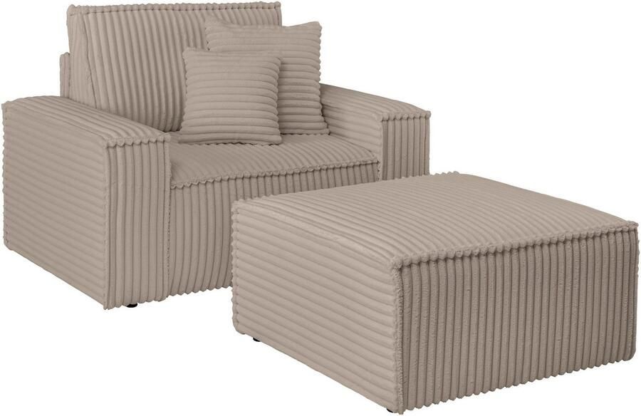 Andas Loveseat Finnley Loveseat en hocker als set passend bij de bekleding-serie Finnley (2-delig) - Foto 6