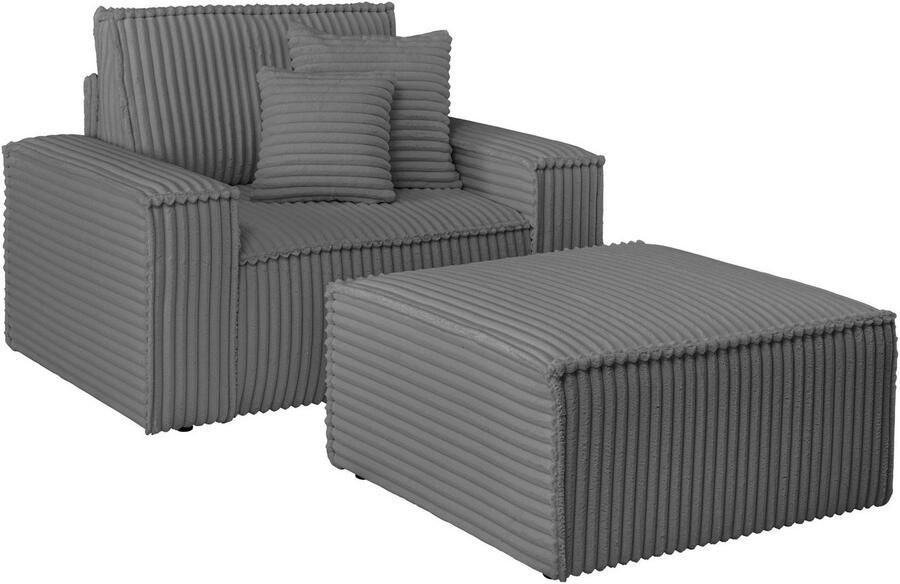 Andas Loveseat Finnley Loveseat en hocker als set passend bij de bekleding-serie Finnley (2-delig) - Foto 7
