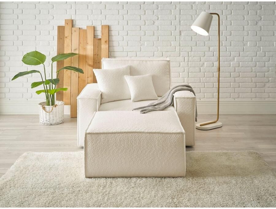 OTTO Loveseat FINNLEY Loveseat & Hocker in set trendy stoffen incl. Sierkussens beschikbaar in de stofkwaliteiten bouclé structuur fijn en mega cord (2-delig) - Foto 4
