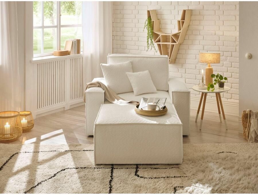 OTTO Loveseat FINNLEY Loveseat & Hocker in set trendy stoffen incl. Sierkussens beschikbaar in de stofkwaliteiten bouclé structuur fijn en mega cord (2-delig) - Foto 6