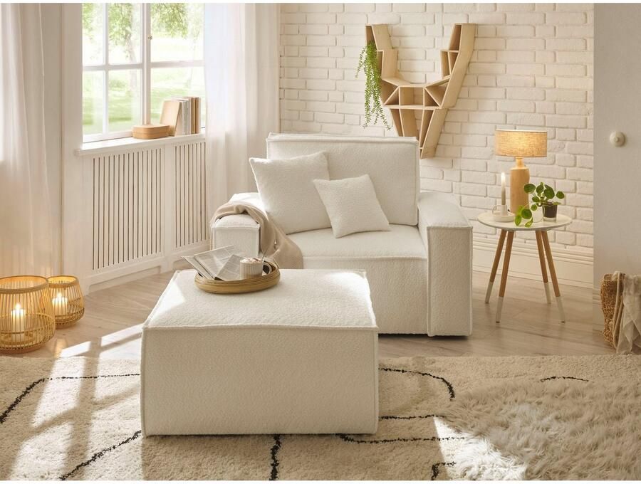 OTTO Loveseat FINNLEY Loveseat & Hocker in set trendy stoffen incl. Sierkussens beschikbaar in de stofkwaliteiten bouclé structuur fijn en mega cord (2-delig) - Foto 7