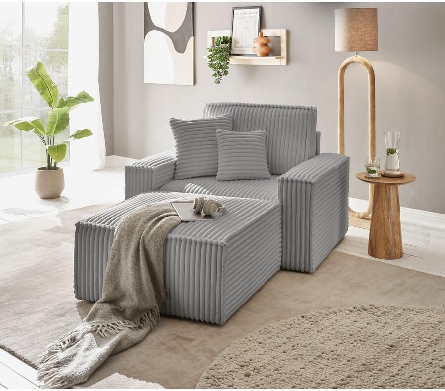 Andas Loveseat Finnley Loveseat en hocker als set passend bij de bekleding-serie Finnley (2-delig)