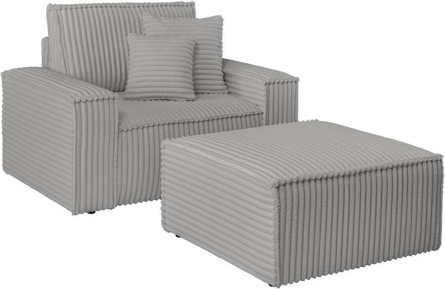 Andas Loveseat Finnley Loveseat en hocker als set passend bij de bekleding-serie Finnley (2-delig) - Foto 6
