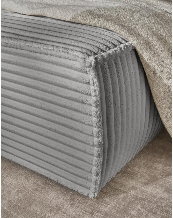 Andas Hoekbank Finnley slaapbank 267 cm in Bouclé fijne structuur en cord L-vorm