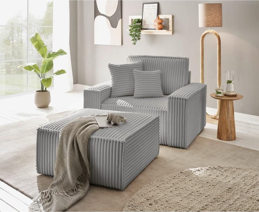 Andas Hocker Finnley vierkant past bij loveseat finnley