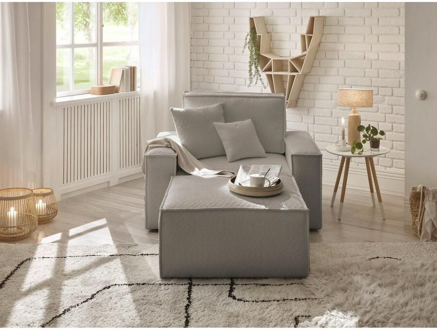 OTTO Loveseat FINNLEY Loveseat & Hocker in set trendy stoffen incl. Sierkussens beschikbaar in de stofkwaliteiten bouclé structuur fijn en mega cord (2-delig) - Foto 5