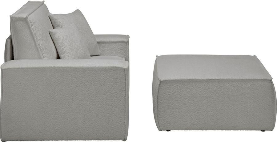 OTTO Loveseat FINNLEY Loveseat & Hocker in set trendy stoffen incl. Sierkussens beschikbaar in de stofkwaliteiten bouclé structuur fijn en mega cord (2-delig) - Foto 12