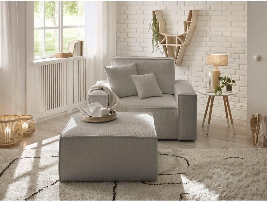 OTTO Loveseat FINNLEY Loveseat & Hocker in set trendy stoffen incl. Sierkussens beschikbaar in de stofkwaliteiten bouclé structuur fijn en mega cord (2-delig) - Foto 6
