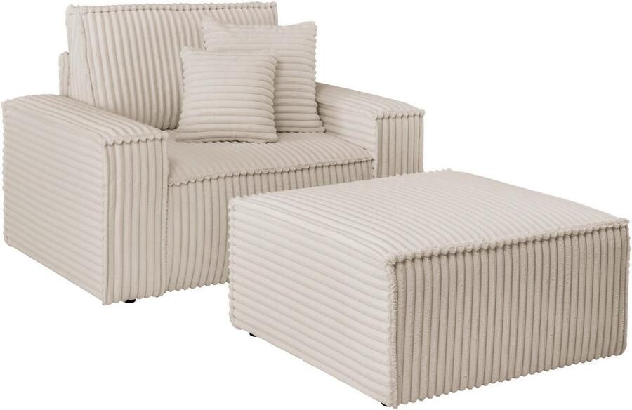 Andas Loveseat Finnley Loveseat en hocker als set passend bij de bekleding-serie Finnley (2-delig) - Foto 6
