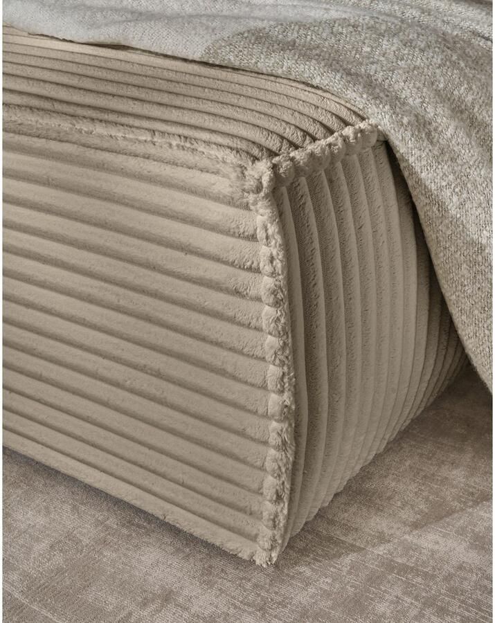 Andas Hoekbank Finnley slaapbank 267 cm in Bouclé fijne structuur en cord L-vorm