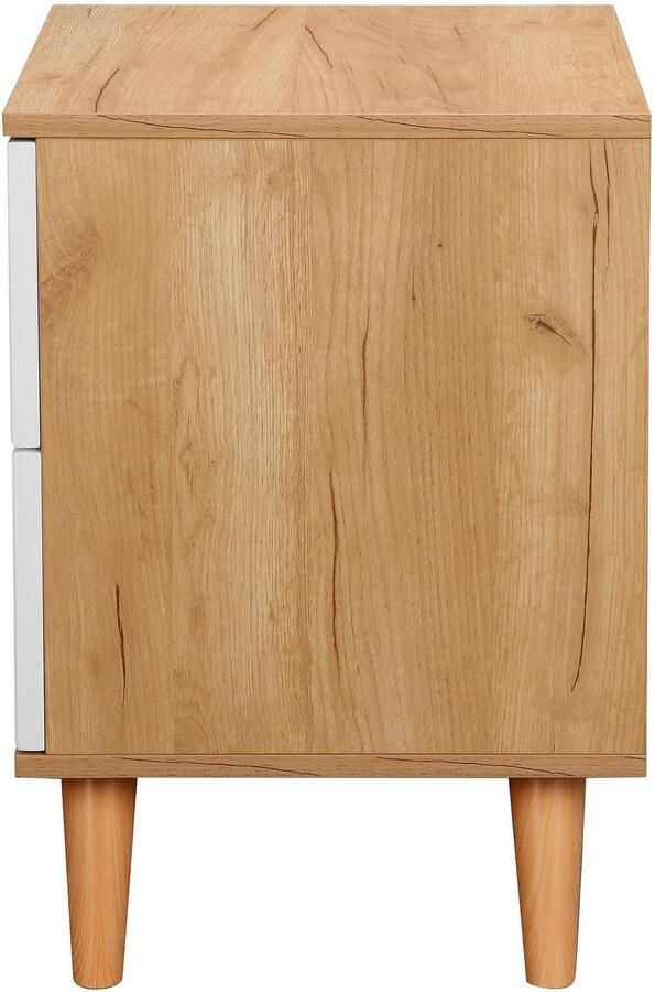 Andas Nachtkastje Lund nachttafel bijzetkast commode met hoogglans fronten Nachtkastje met 2 lades bestseller in Scandinavisch design - Foto 5