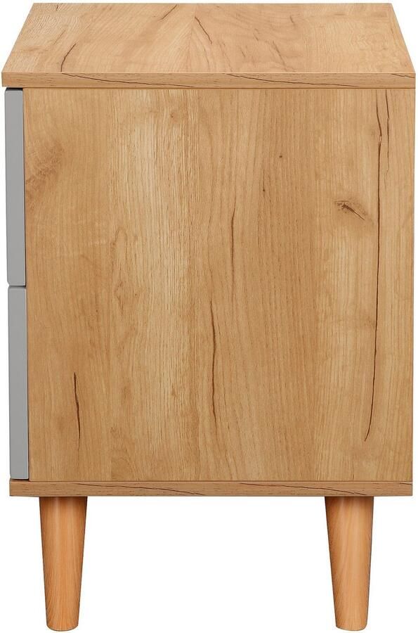 Andas Nachtkastje Lund nachttafel bijzetkast commode met hoogglans fronten Nachtkastje met 2 lades bestseller in Scandinavisch design - Foto 5