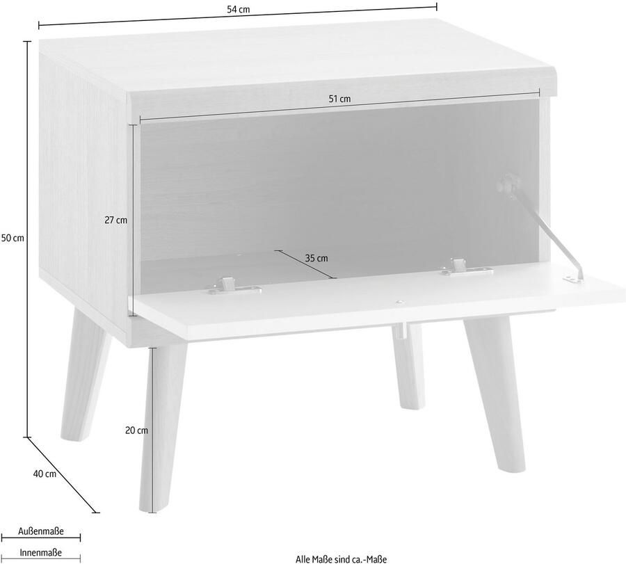 Andas Nachtkastje MERLE in scandinavisch ontwerp van fsc -gecertificeerd houtmateriaal - Foto 3