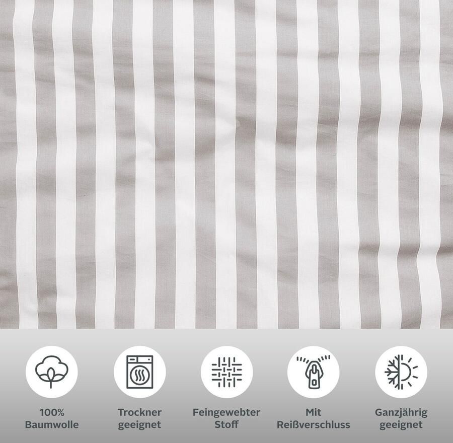 Andas Tweezijdig te gebruiken overtrekset Greta Dekbedovertrek met strepen in verschillende kwaliteiten vanaf 135x200 cm - Foto 3