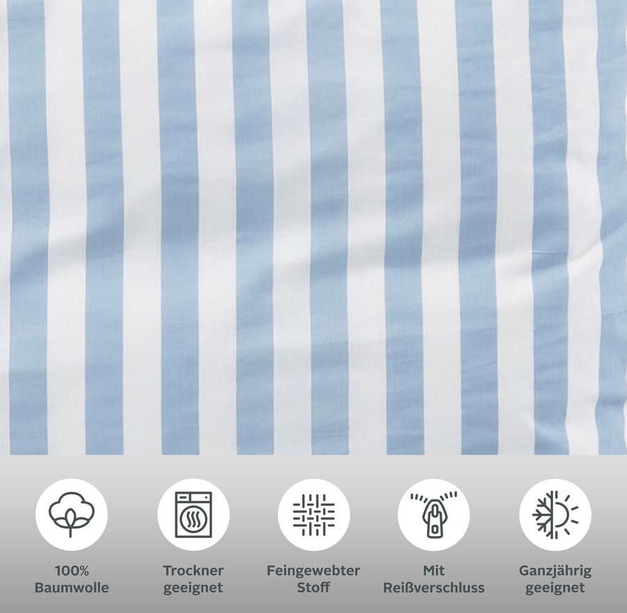 Andas Omkeerbaar beddengoed Greta Dekbedovertrek met strepen in verschillende kwaliteiten vanaf 135x200 cm - Foto 2