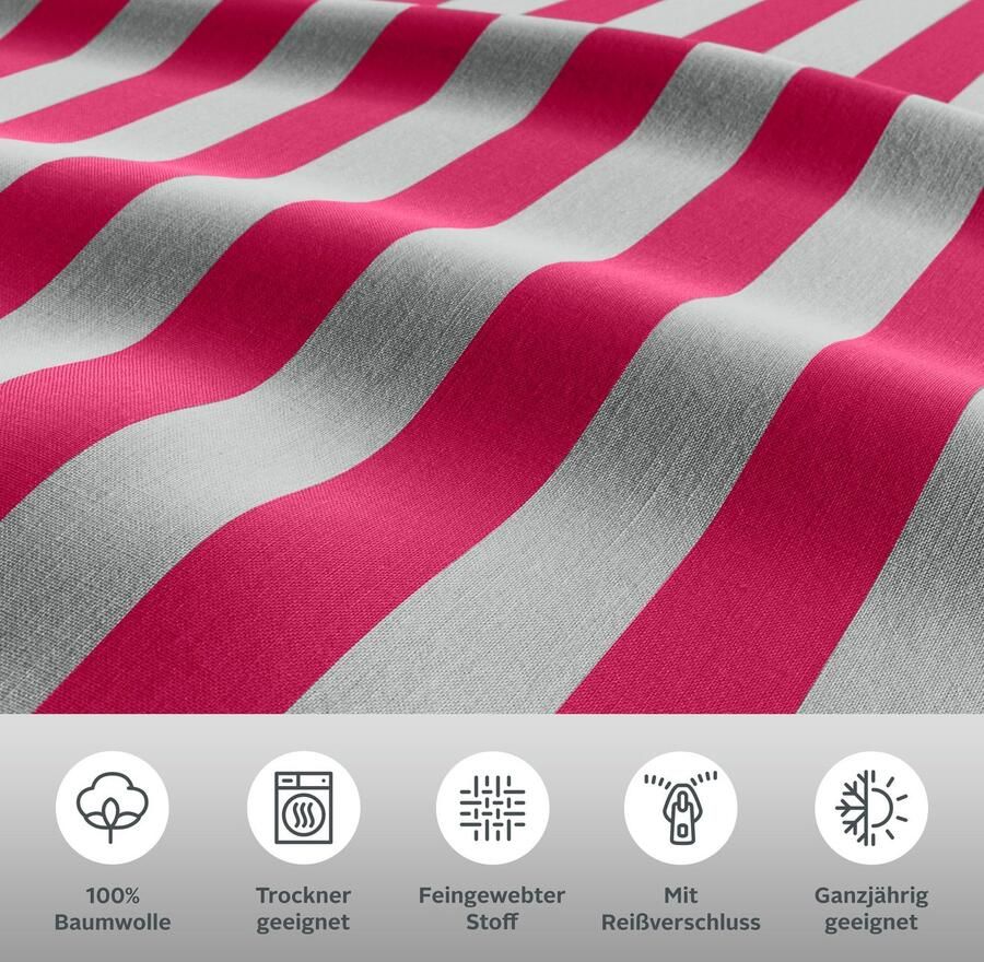 Andas Omkeerbaar beddengoed Greta Dekbedovertrek met strepen in verschillende kwaliteiten vanaf 135x200 cm - Foto 2