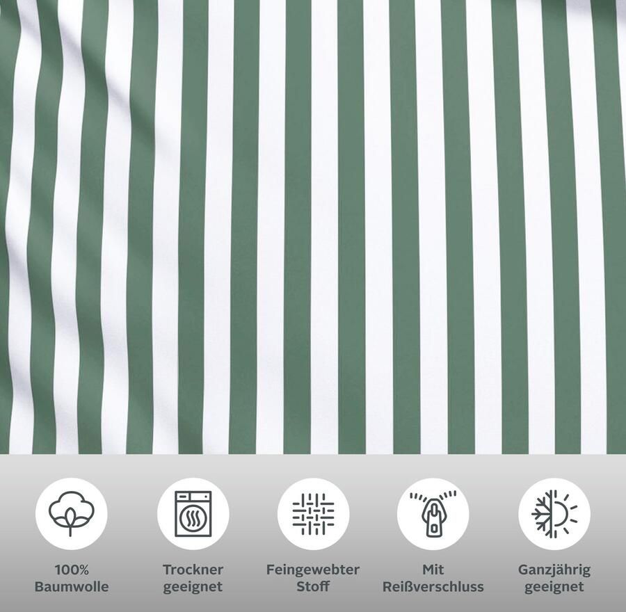 Andas Omkeerbaar beddengoed Greta Dekbedovertrek met strepen in verschillende kwaliteiten vanaf 135x200 cm - Foto 2