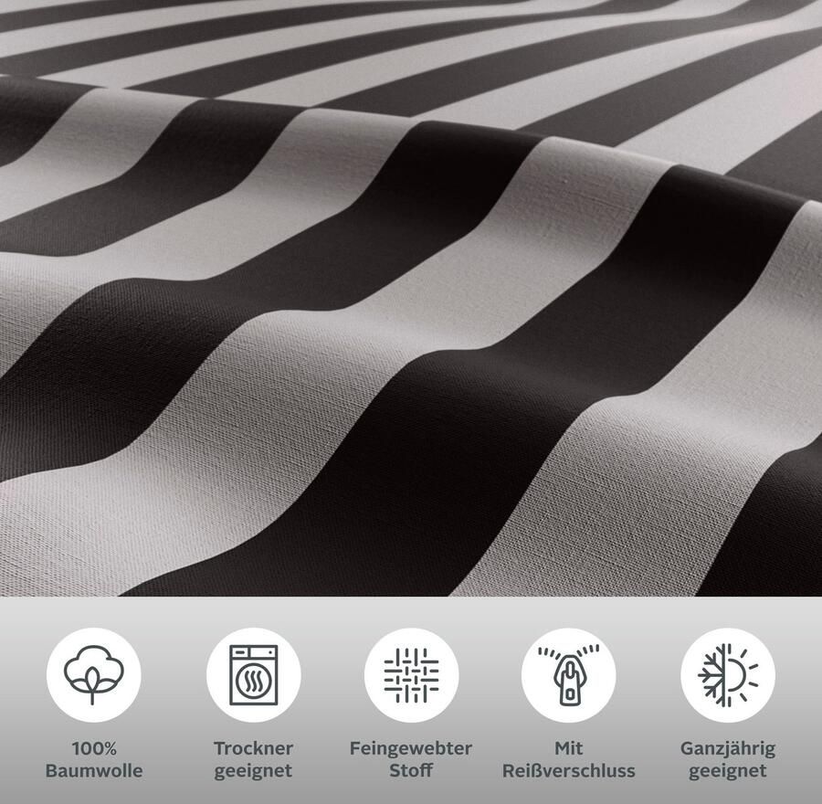 Andas Omkeerbaar beddengoed Greta Dekbedovertrek met strepen in verschillende kwaliteiten vanaf 135x200 cm - Foto 3