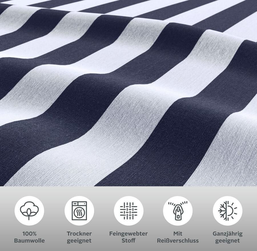 Andas Omkeerbaar beddengoed Greta Dekbedovertrek met strepen in verschillende kwaliteiten vanaf 135x200 cm - Foto 2