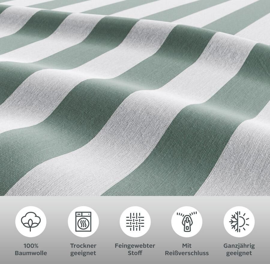 Andas Omkeerbaar beddengoed Greta Dekbedovertrek met strepen in verschillende kwaliteiten vanaf 135x200 cm - Foto 2