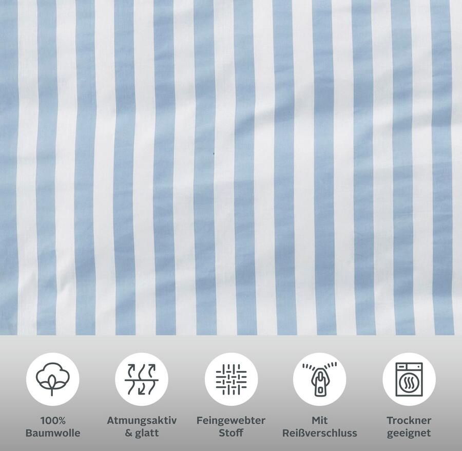 Andas Omkeerbaar beddengoed Greta Dekbedovertrek met strepen in verschillende kwaliteiten vanaf 135x200 cm - Foto 4