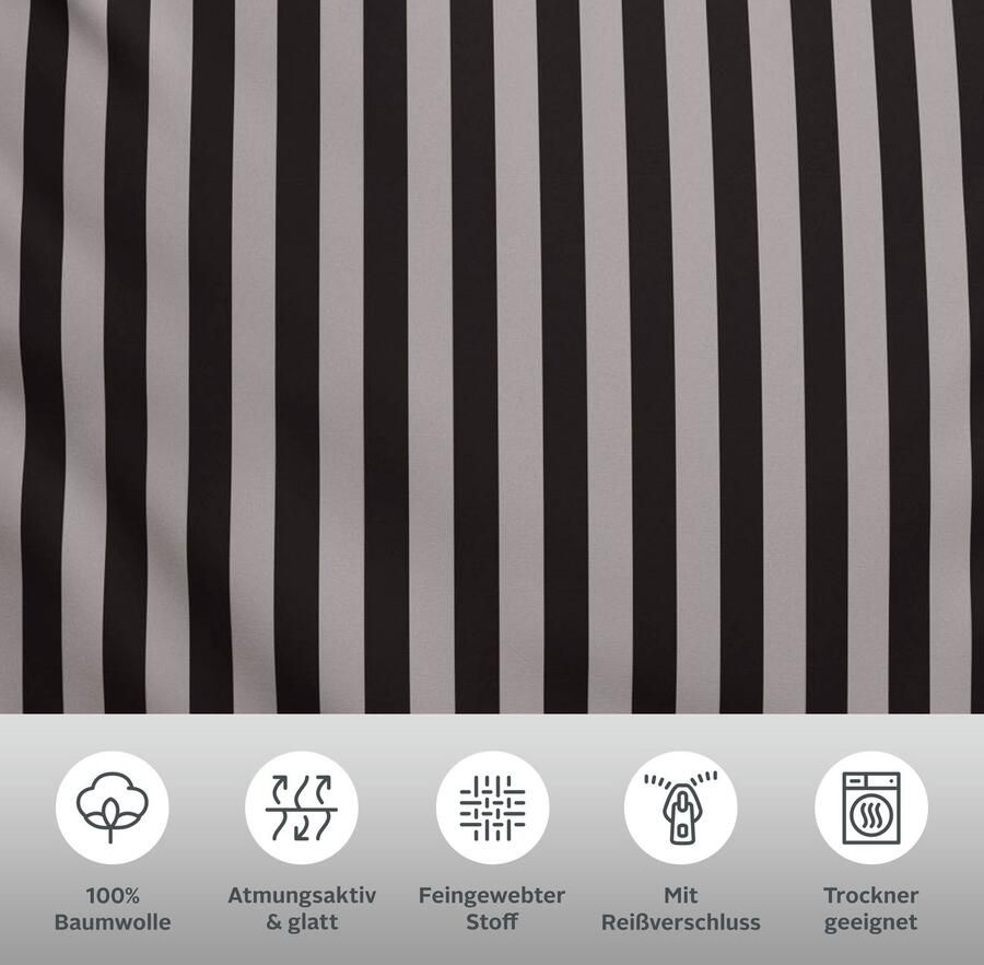Andas Omkeerbaar beddengoed Greta Dekbedovertrek met strepen in verschillende kwaliteiten vanaf 135x200 cm - Foto 2