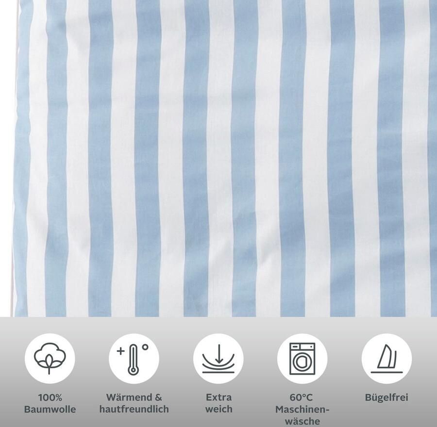 Andas Omkeerbaar beddengoed Greta Dekbedovertrek met strepen in verschillende kwaliteiten vanaf 135x200 cm - Foto 3